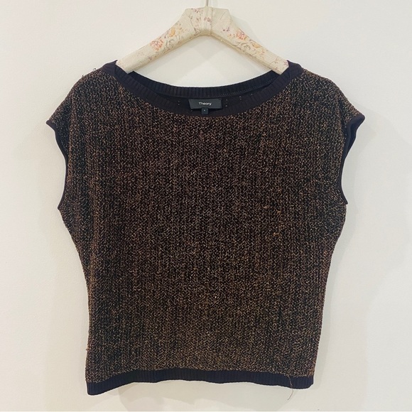 Theory knit glitter metallic sleeveless top - Picture 2 of 9